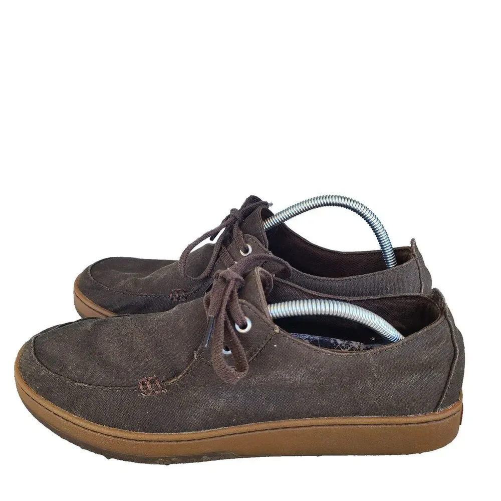 LL Bean Campside 2-Eye Brown Canvas Boat Shoe Loafers 505999 Mens 10.5M Casual